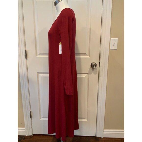 Eileen Fisher Red Casual Full Length Stretchy Shift Dress, Size XS - Picture 4 of 9